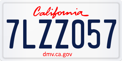 CA license plate 7LZZ057