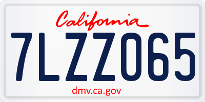 CA license plate 7LZZ065