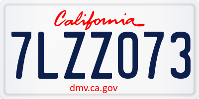 CA license plate 7LZZ073