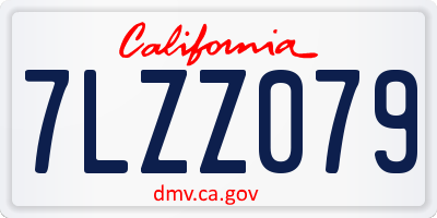 CA license plate 7LZZ079