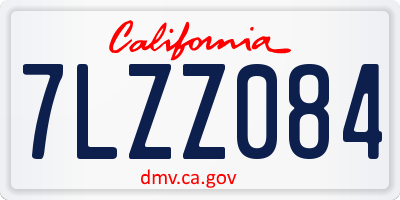 CA license plate 7LZZ084