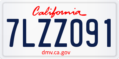 CA license plate 7LZZ091