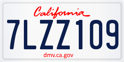 CA license plate 7LZZ109
