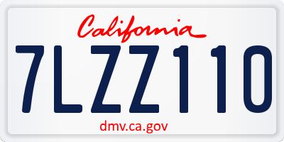 CA license plate 7LZZ110