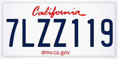 CA license plate 7LZZ119