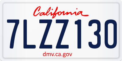 CA license plate 7LZZ130