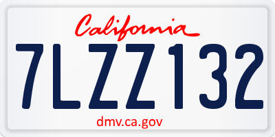 CA license plate 7LZZ132
