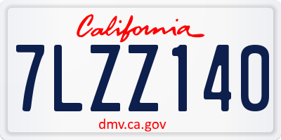 CA license plate 7LZZ140