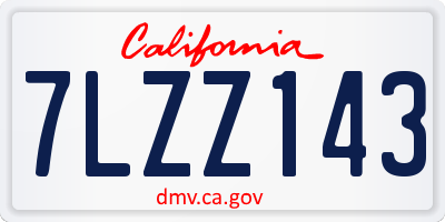 CA license plate 7LZZ143
