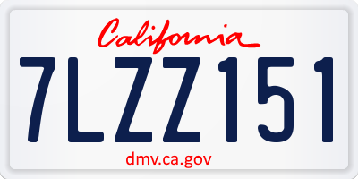 CA license plate 7LZZ151