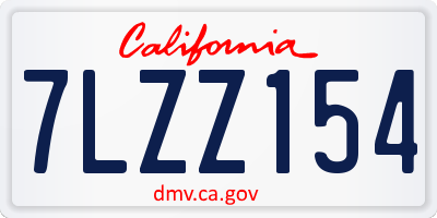 CA license plate 7LZZ154