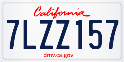 CA license plate 7LZZ157