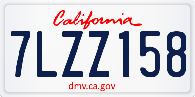 CA license plate 7LZZ158