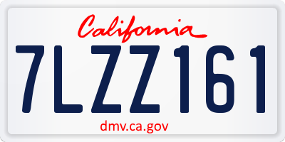 CA license plate 7LZZ161