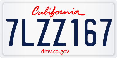 CA license plate 7LZZ167