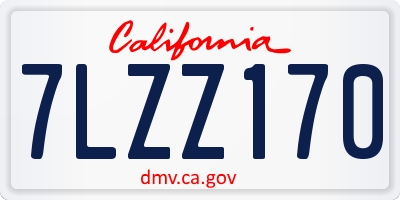CA license plate 7LZZ170