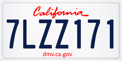 CA license plate 7LZZ171