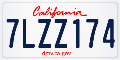 CA license plate 7LZZ174