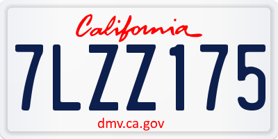CA license plate 7LZZ175