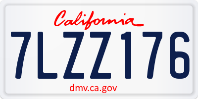CA license plate 7LZZ176