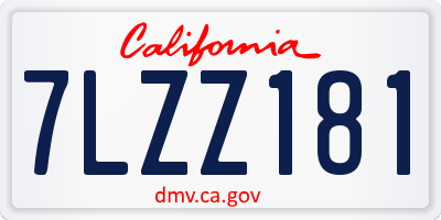 CA license plate 7LZZ181