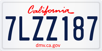 CA license plate 7LZZ187