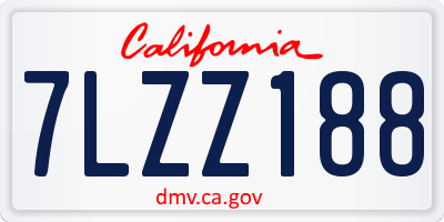 CA license plate 7LZZ188