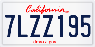 CA license plate 7LZZ195