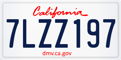 CA license plate 7LZZ197