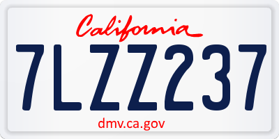 CA license plate 7LZZ237