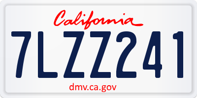 CA license plate 7LZZ241