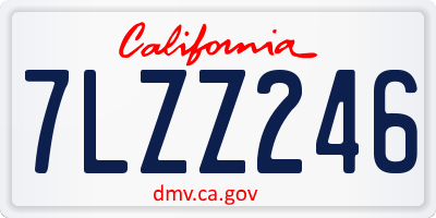 CA license plate 7LZZ246