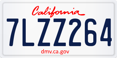 CA license plate 7LZZ264