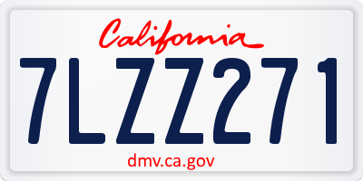 CA license plate 7LZZ271