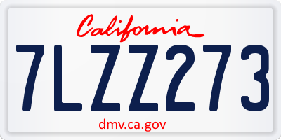 CA license plate 7LZZ273