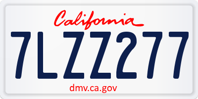 CA license plate 7LZZ277