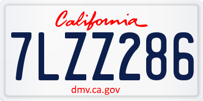 CA license plate 7LZZ286