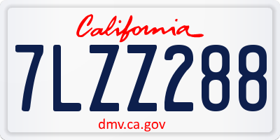 CA license plate 7LZZ288
