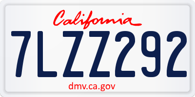 CA license plate 7LZZ292