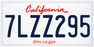 CA license plate 7LZZ295