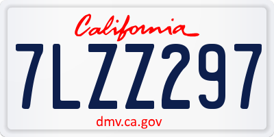 CA license plate 7LZZ297