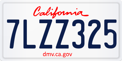 CA license plate 7LZZ325