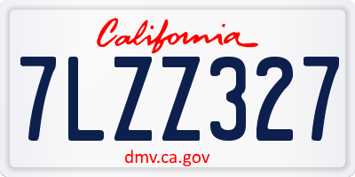 CA license plate 7LZZ327