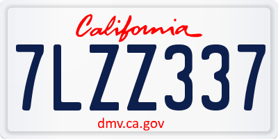 CA license plate 7LZZ337