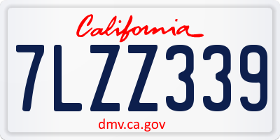 CA license plate 7LZZ339