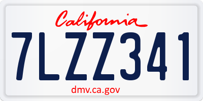 CA license plate 7LZZ341