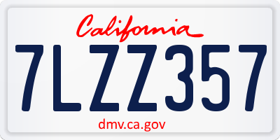 CA license plate 7LZZ357