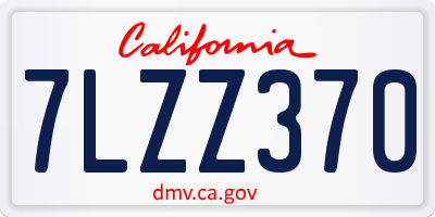 CA license plate 7LZZ370