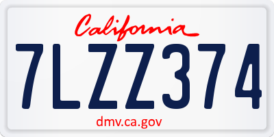 CA license plate 7LZZ374