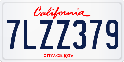 CA license plate 7LZZ379